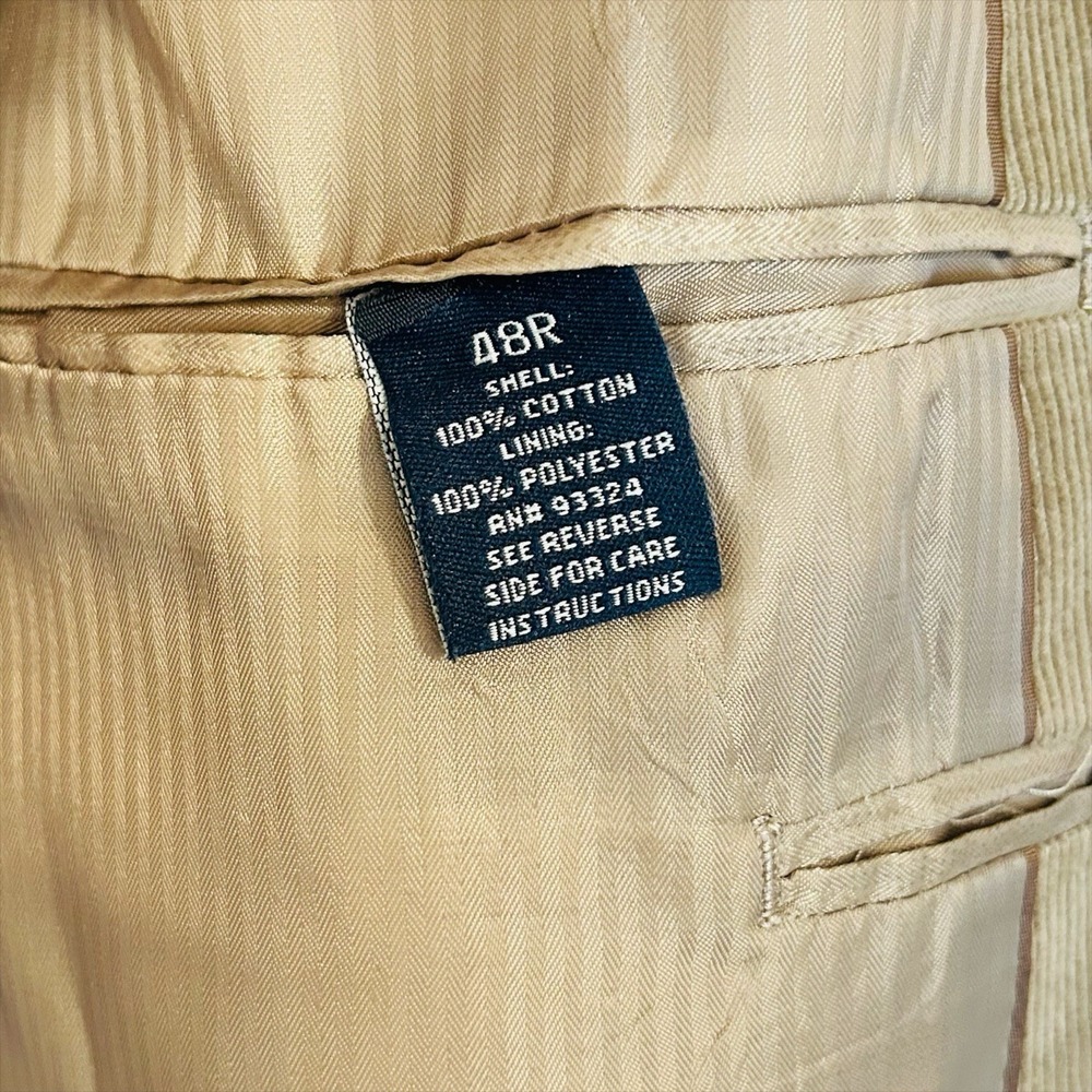Joseph Feiss Corduroy Blazer Jacket 48R 48 Regular Tan Brown Sport Coat Vintage - Picture 8 of 9
